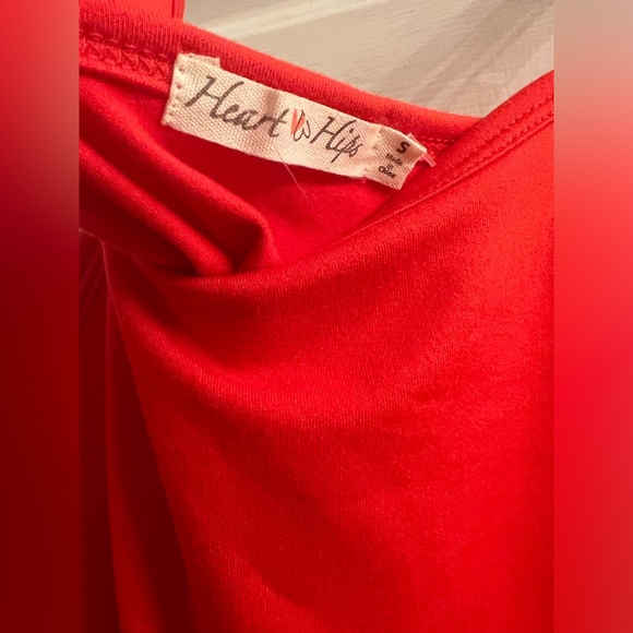 Size small red high neckline solid sleeveless straps layering dress - Picture 4 of 5